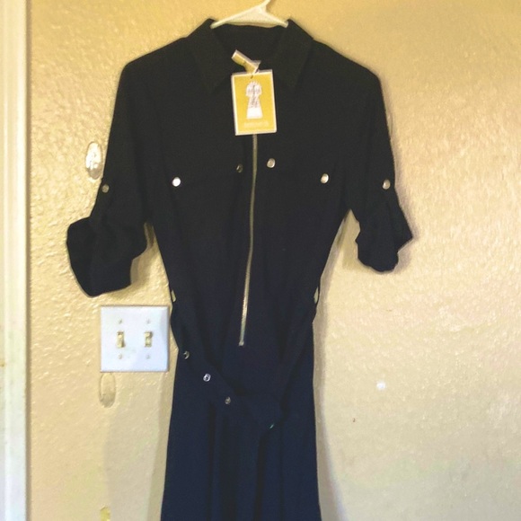 Michael Kors Dresses & Skirts - Black Michael kors belted dress  new  size small shirt sleeve a great business